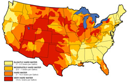 hard water map image by h2odistributors.com 